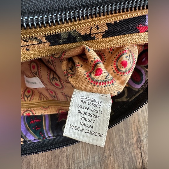 Vera Bradley Foxbury Crossbody Premium Cotton Midnight Garden Paisley - Picture 6 of 10